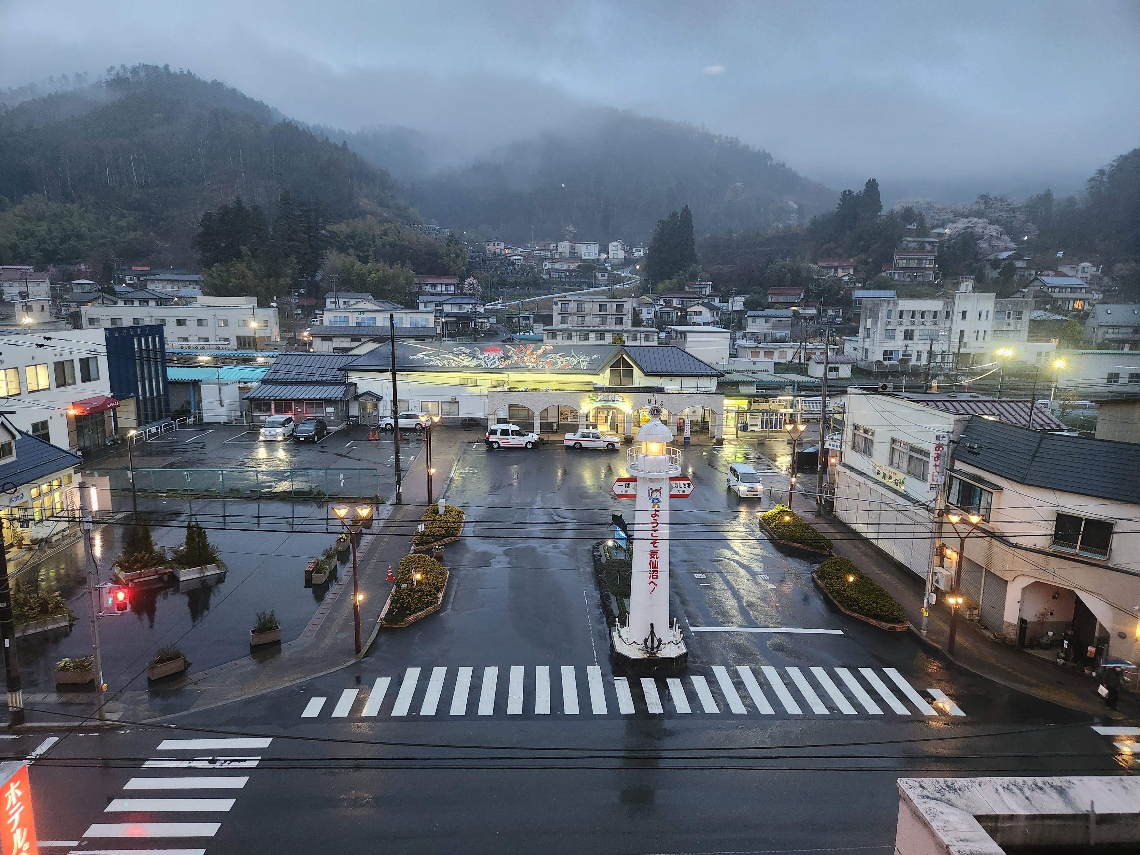 The view from my room, facing the train station and mountains was really nice. 