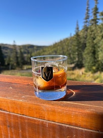 View off of the nice wooden deck.