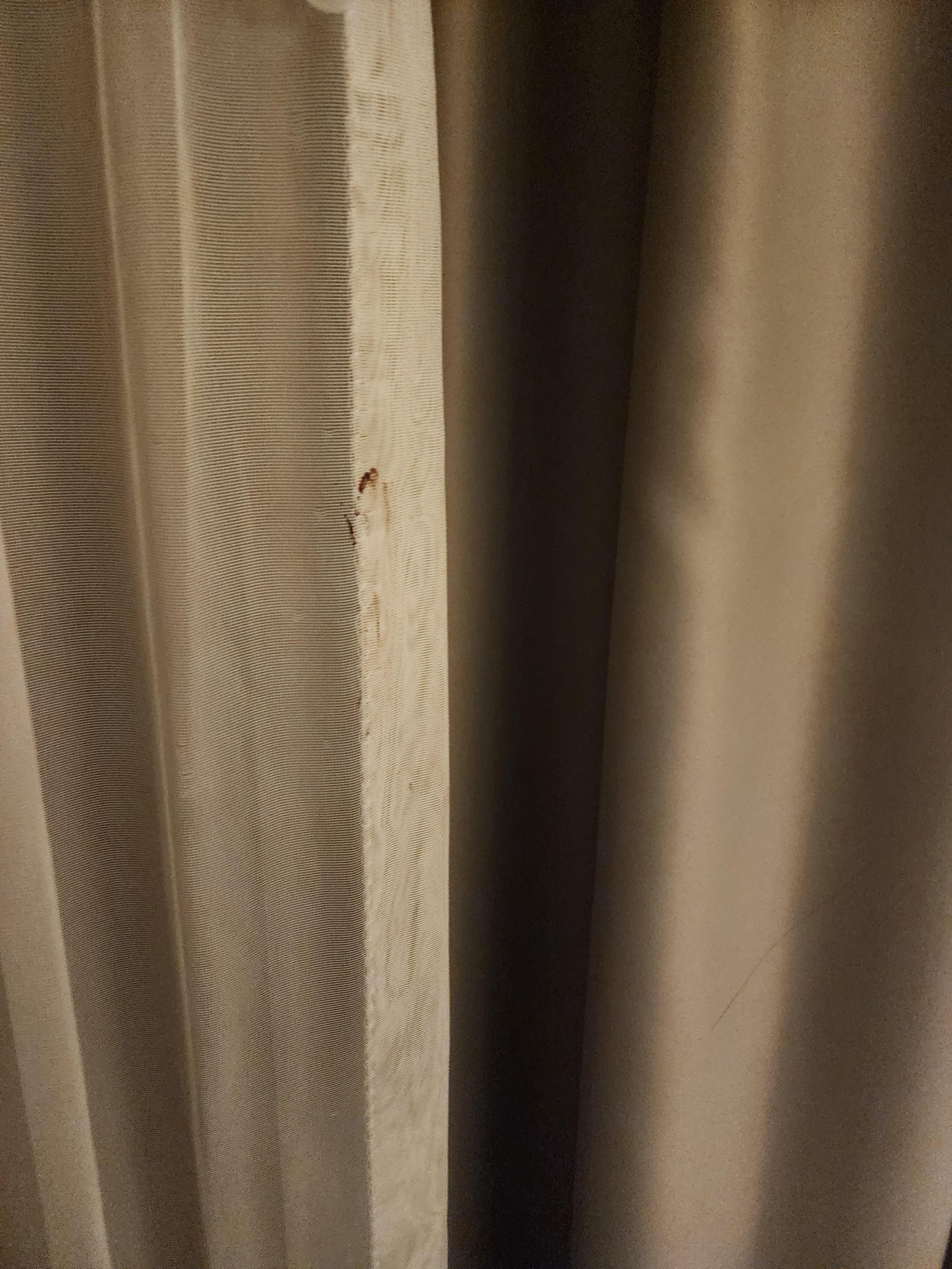 Blood or stool on the drapes in 2 of the 3 rooms I moved to then left facility. GROSS! Not for $226.00 per night! Do not book through Hotel.com! They are ignorant and hang up on you when you bring these issues up! No refund to paid room was given 