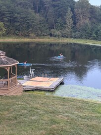 Fishing from the kayaks.