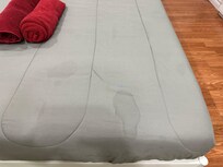 Stains on bed in basement