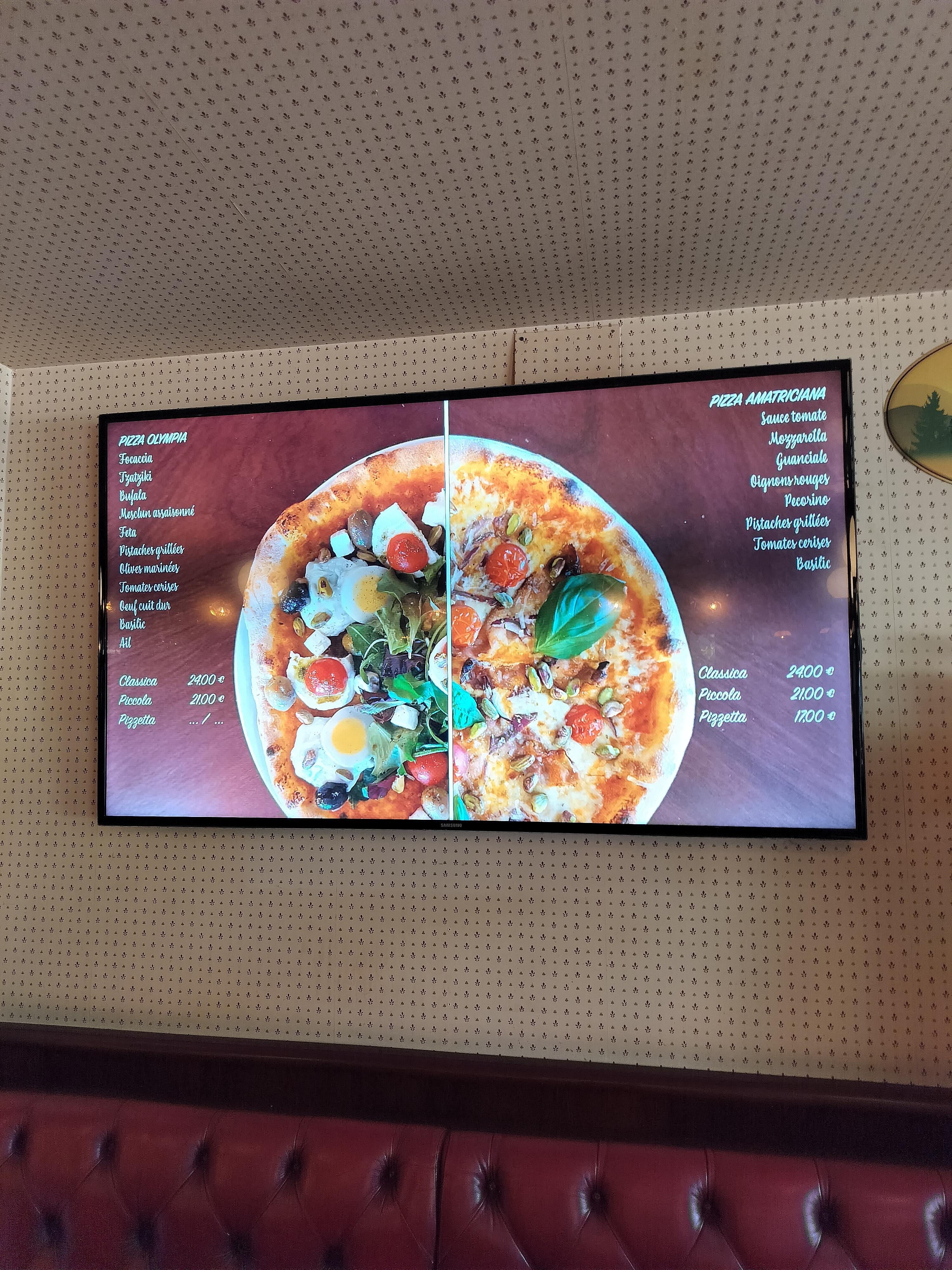 Pizzamenyn.