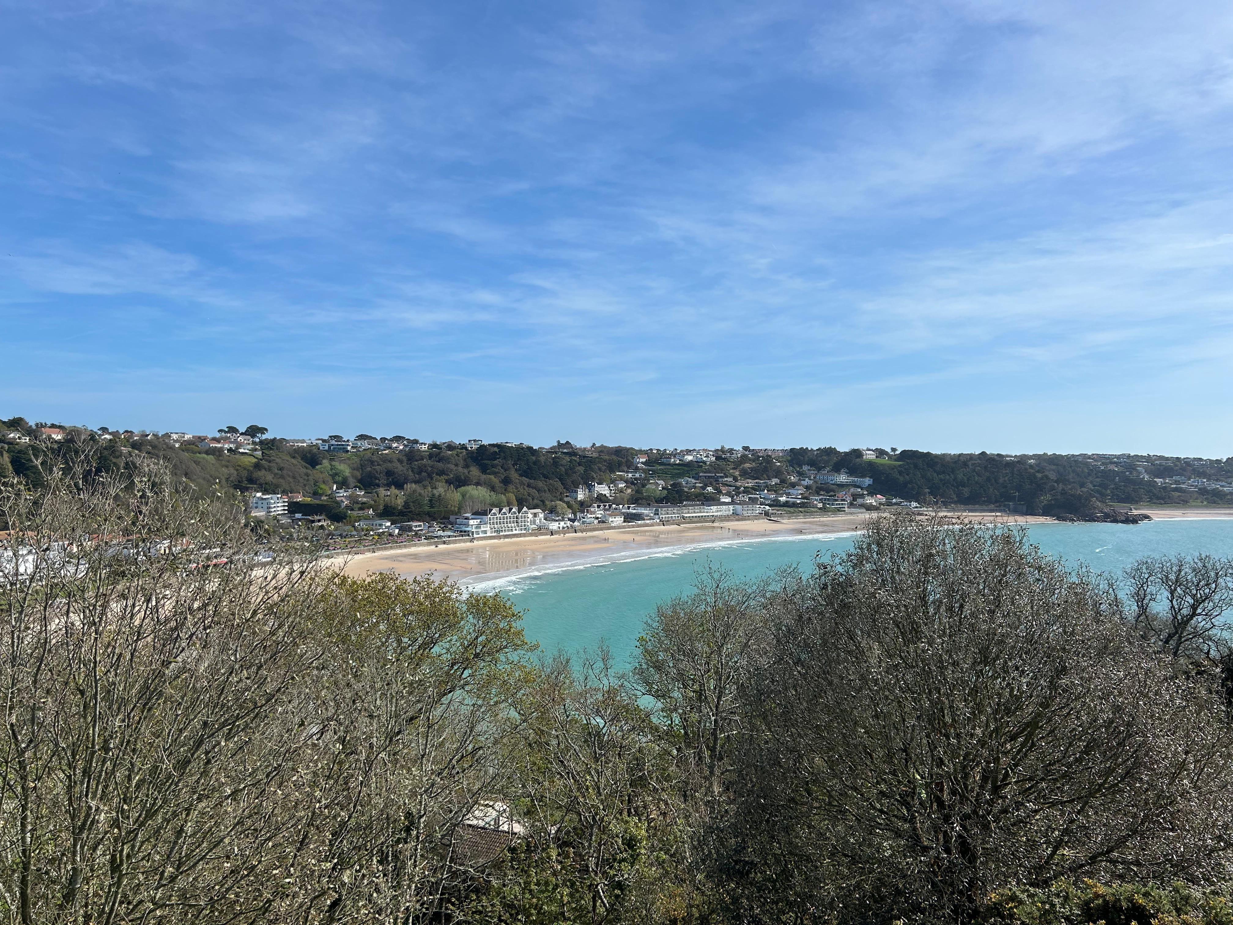 View of St Brelade’s Bay from the coastal path.