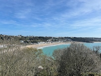 View of St Brelade’s Bay from the coastal path.