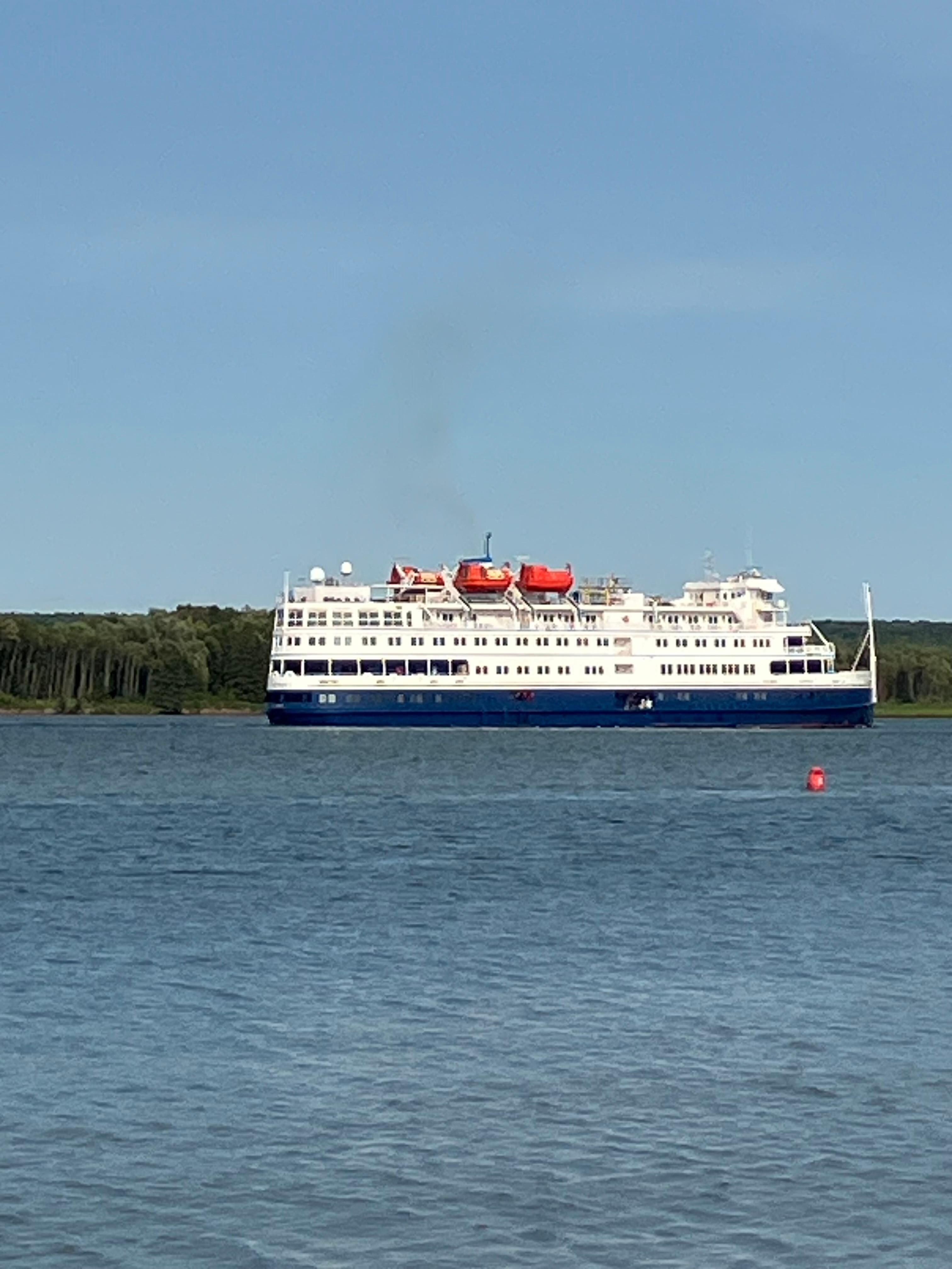 A cruise ship passing by