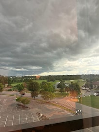 Afternoon shower, nice view of golf course