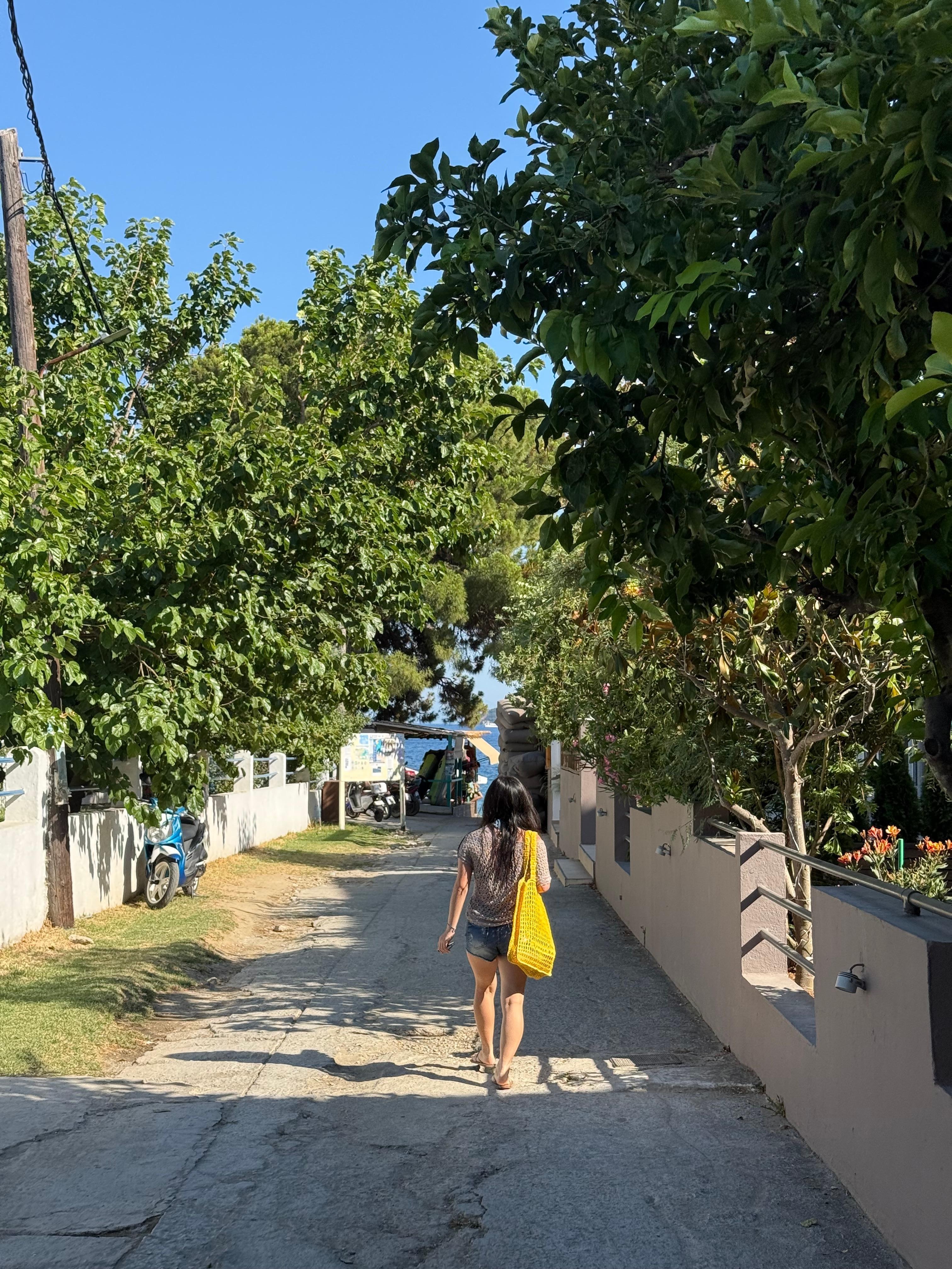 The hotel is located through this lane way.