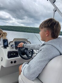 Grandson at the controls.