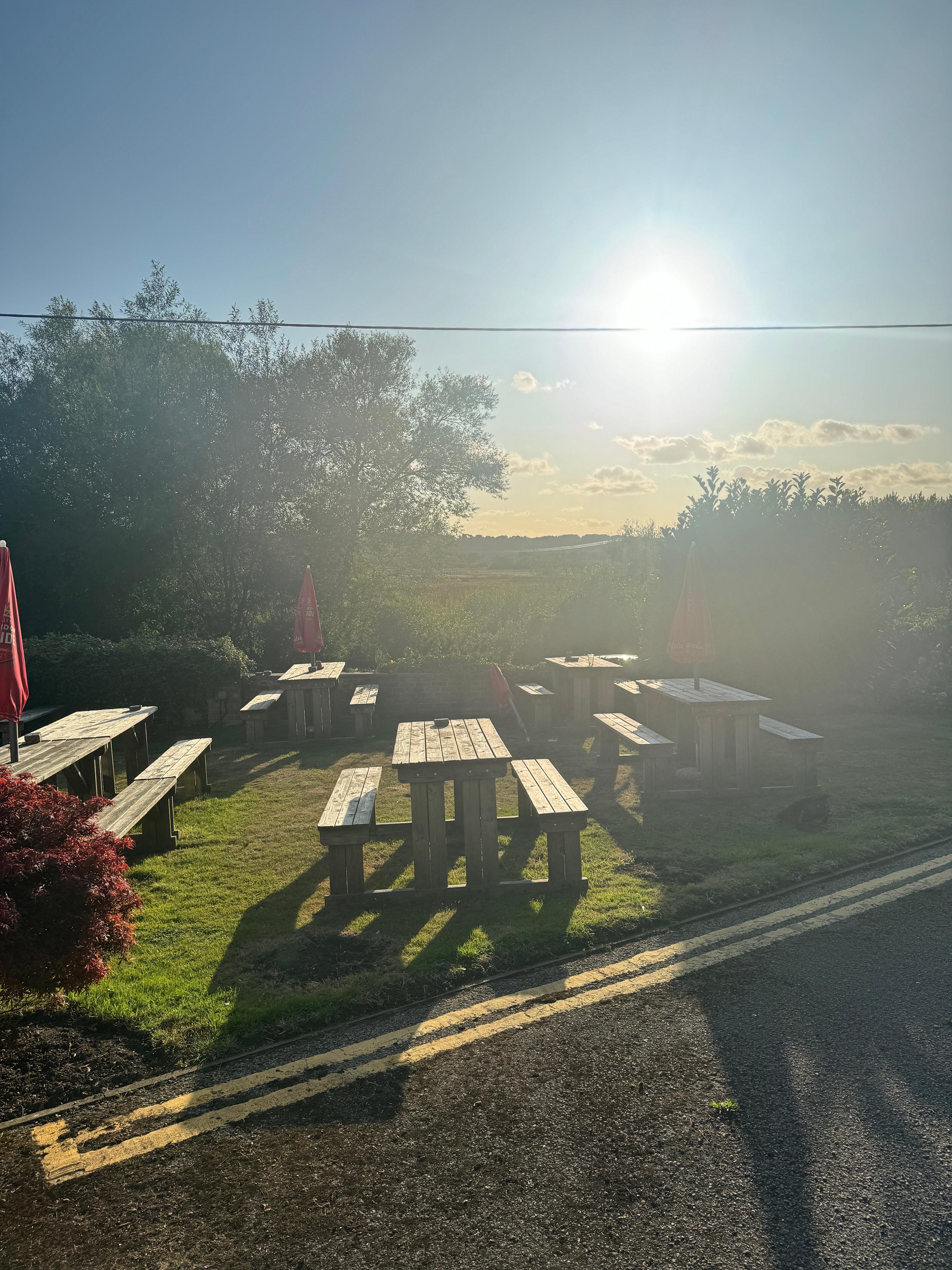 The outdoor seating area.