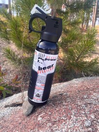 Bear spray supplied in front closet