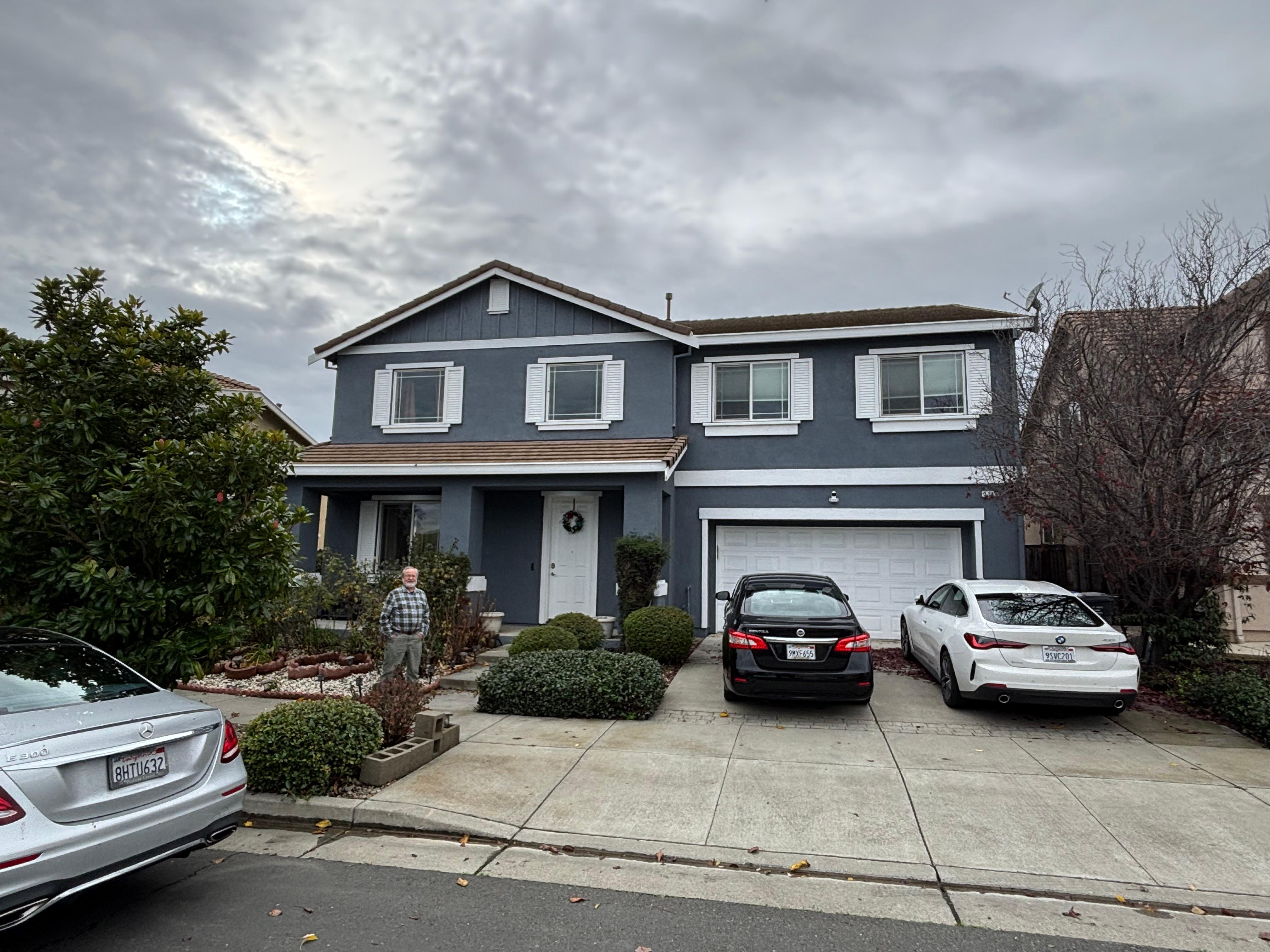 The front of the house.