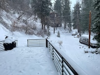 Lots of snow. This is middle floor balcony. Convenient safe place for my kid to snow play