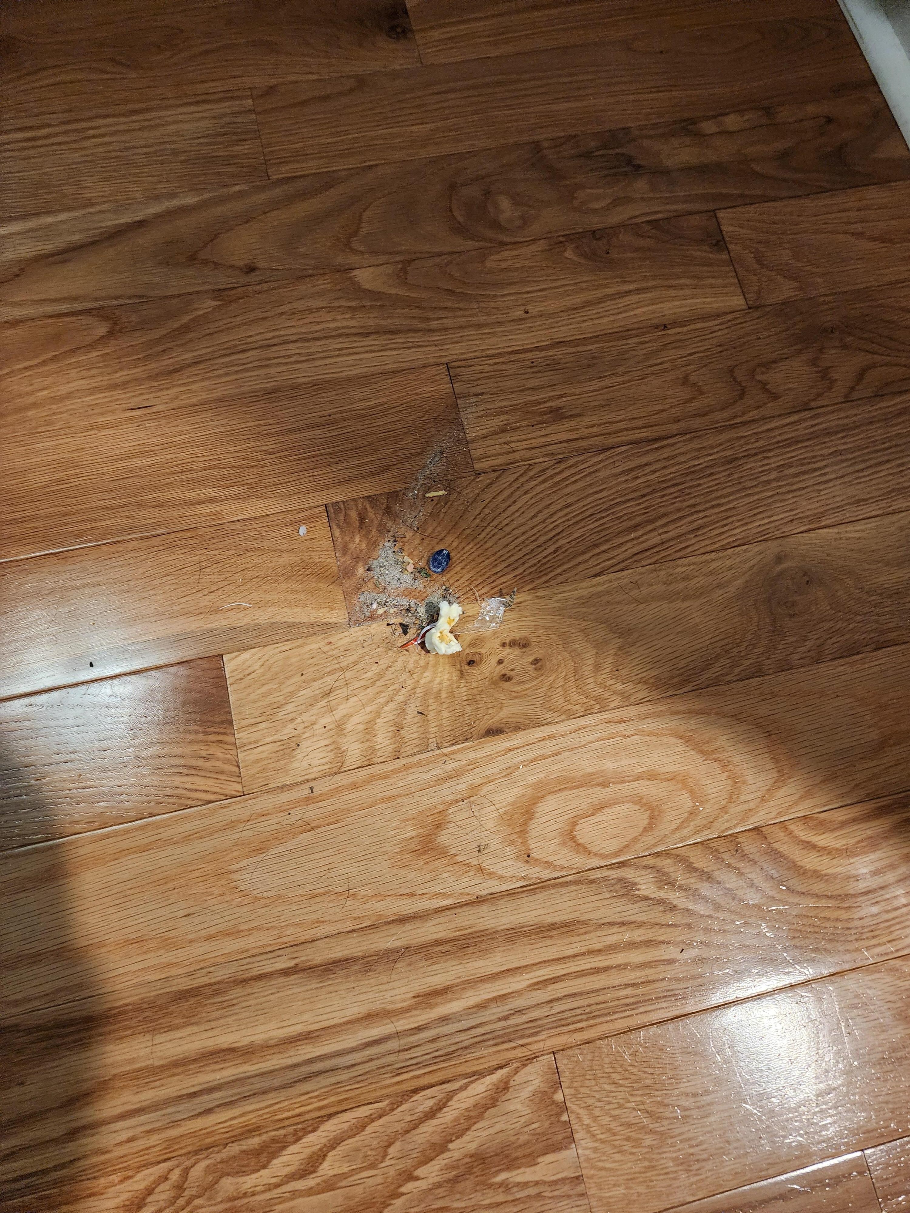 Dirt taken out from the room.