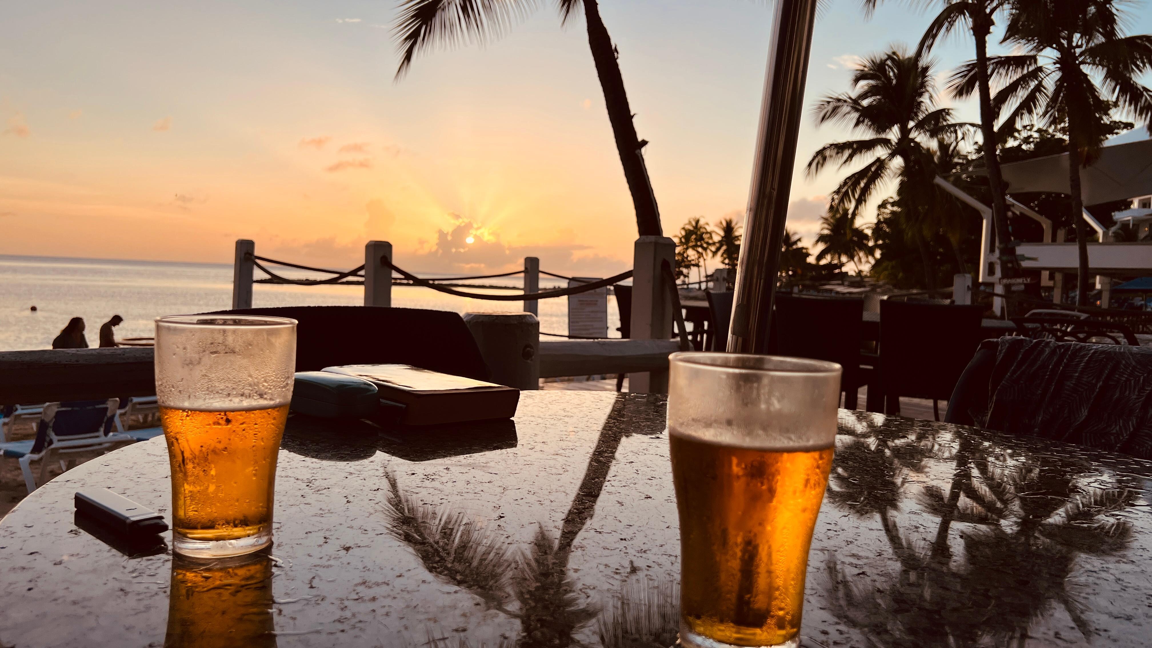 Beers at Jammers on the lower deck