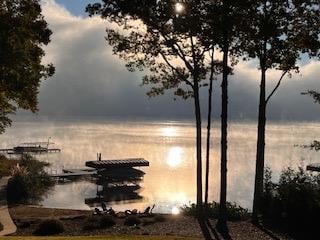 Sunrise with fog from the lake.