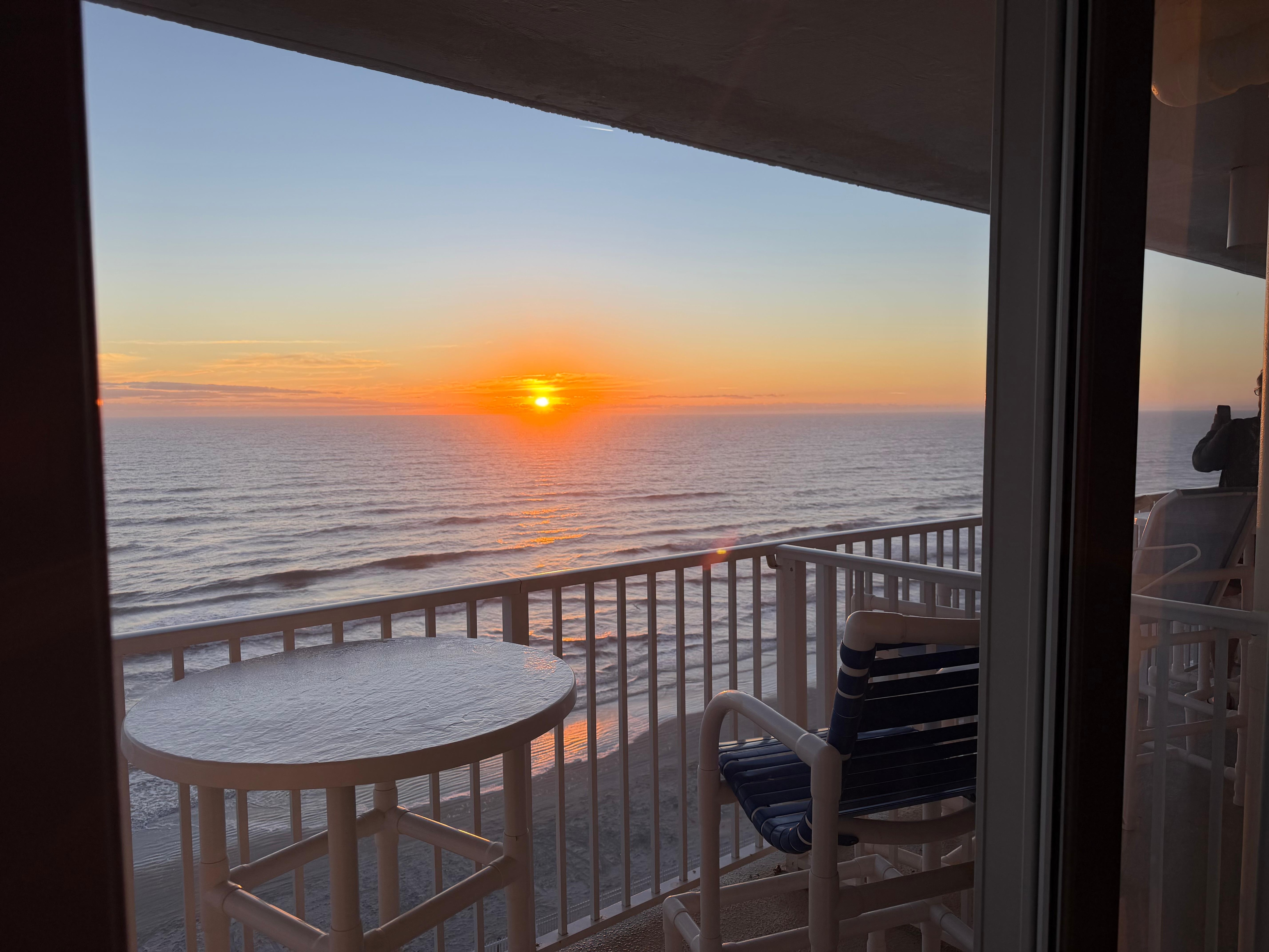 Beautiful sunrise from balcony 