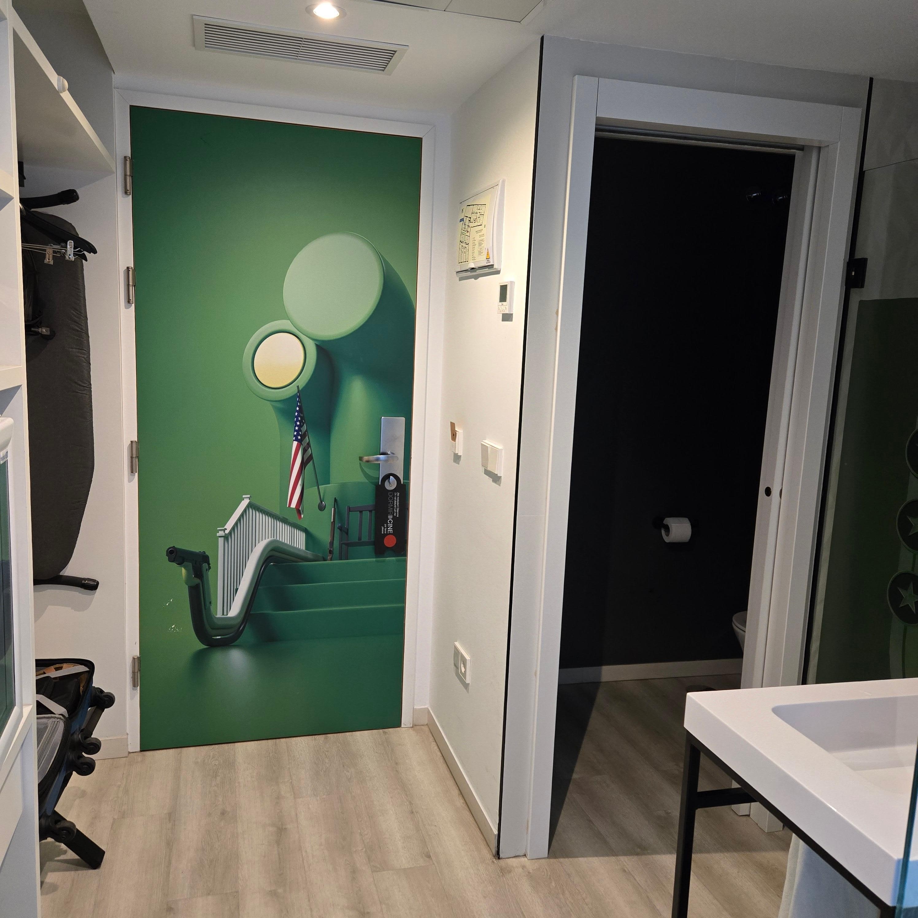 Mural on the entry door 