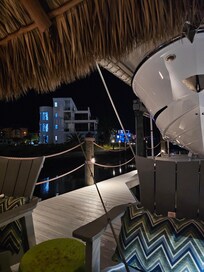 The view of the canal at night is so pretty