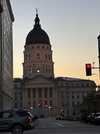 State Capitol building at sunset