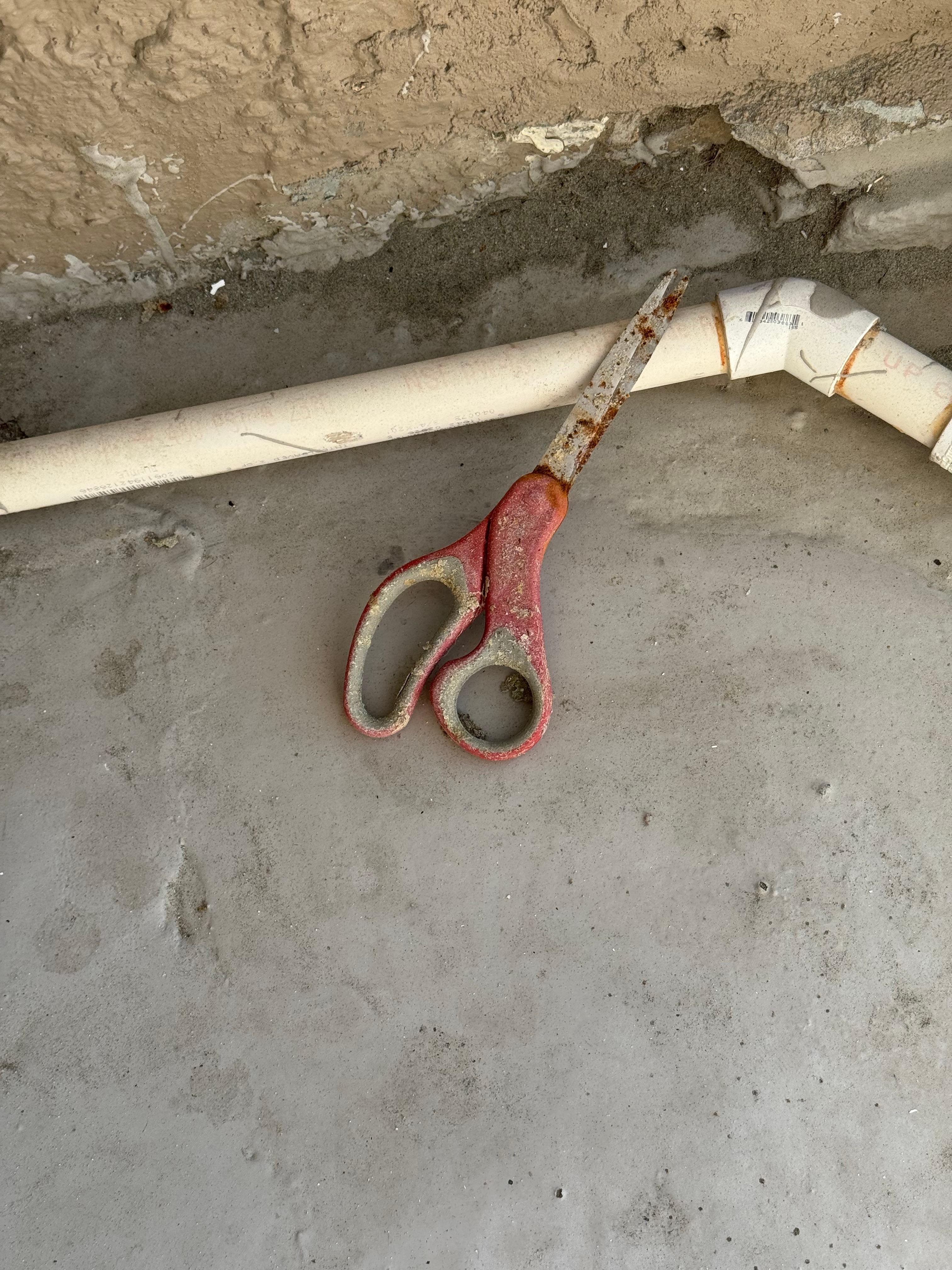 Scissors on the balcony. 