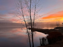 Sunrise view from the townhome living room.