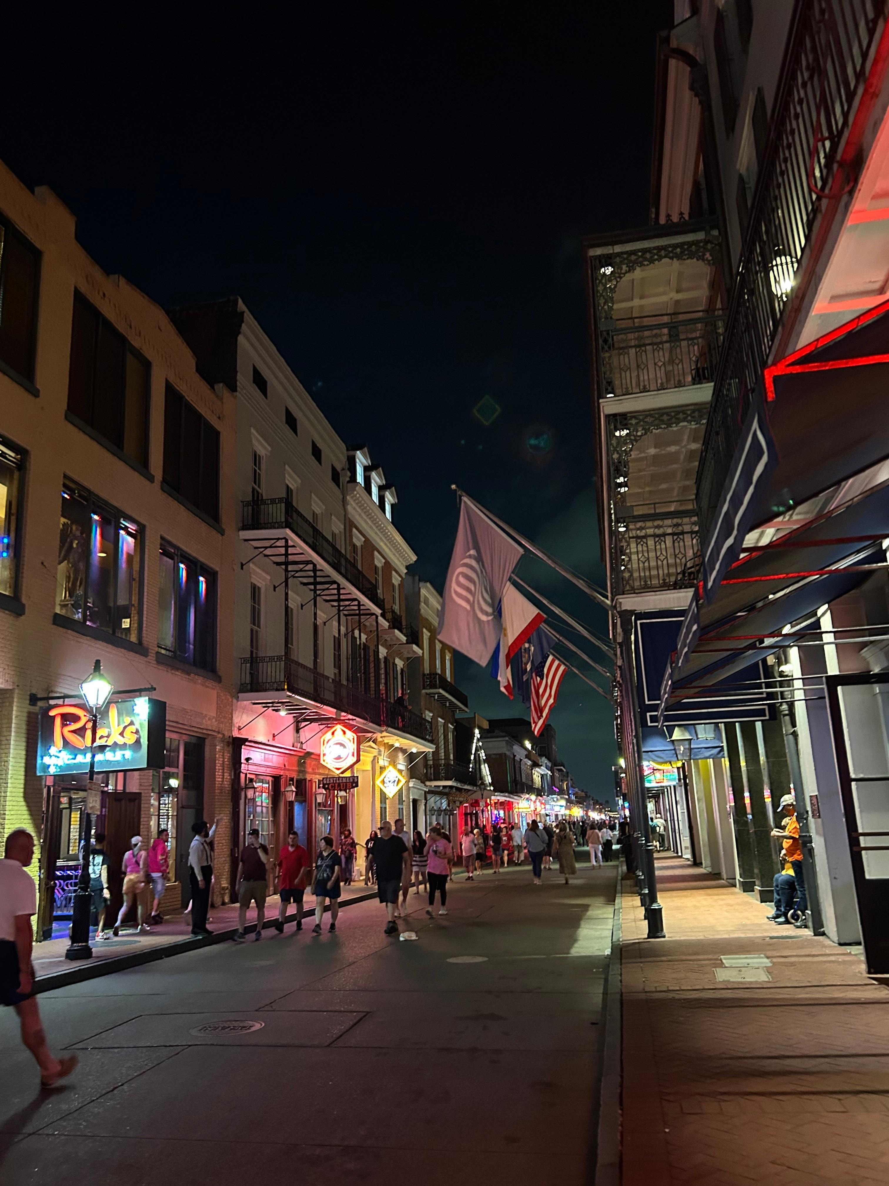 Bourbon Street at night