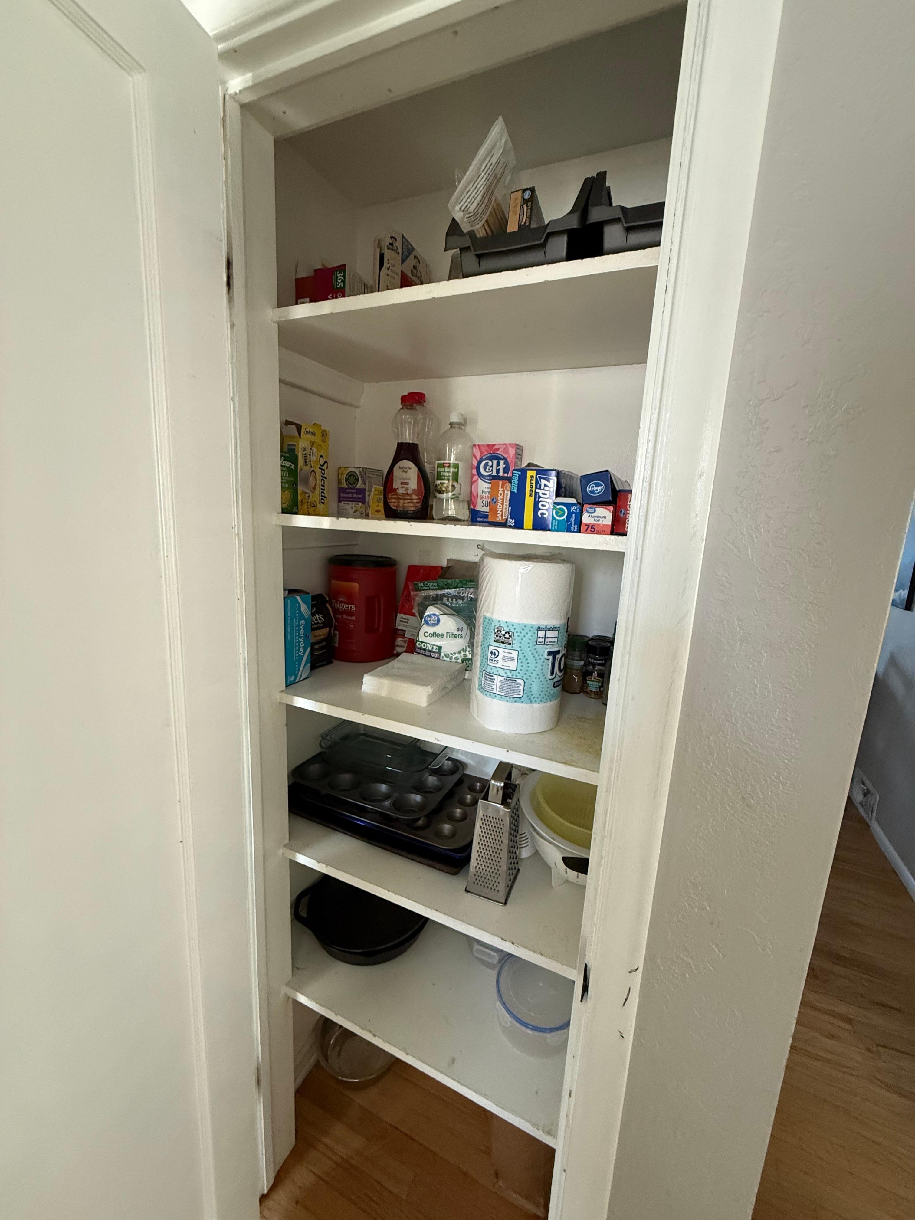 Stocked pantry.