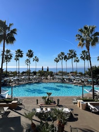 Pool area behind registration.