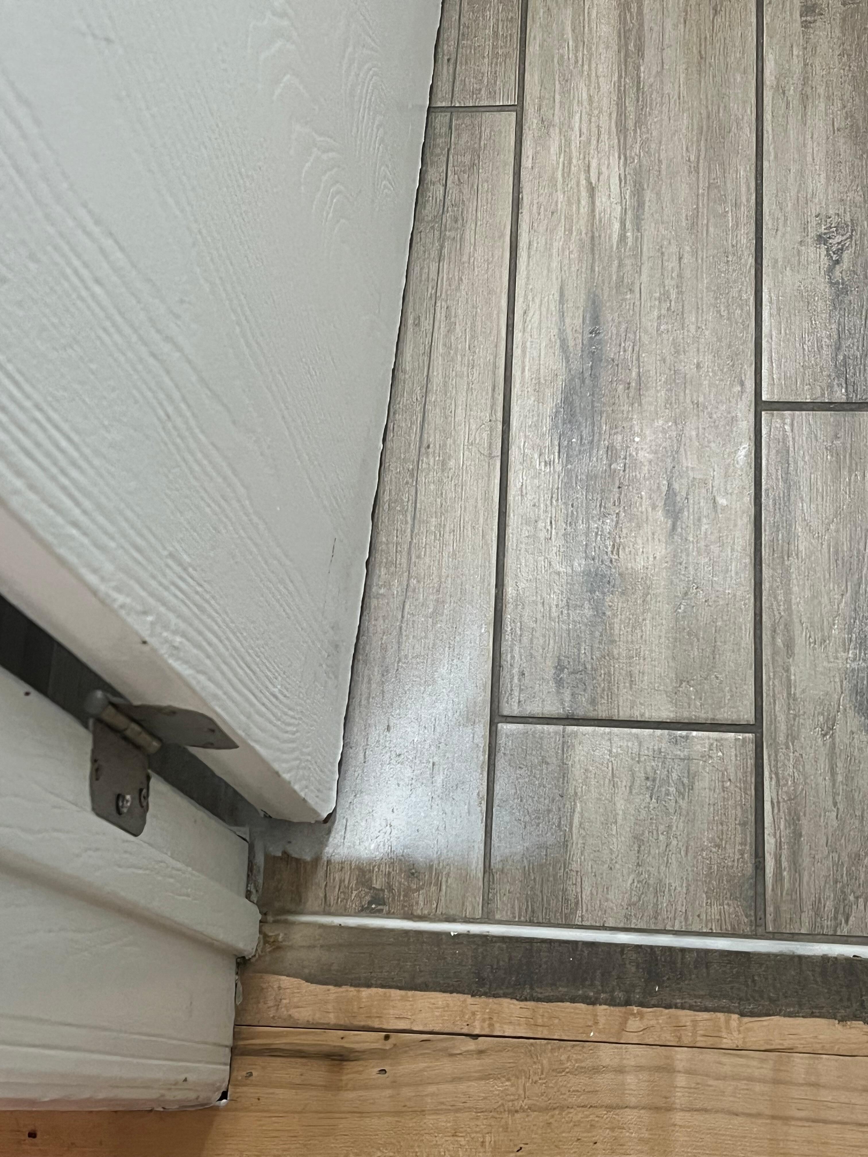 Painted the bathroom door and got it all over the floor 