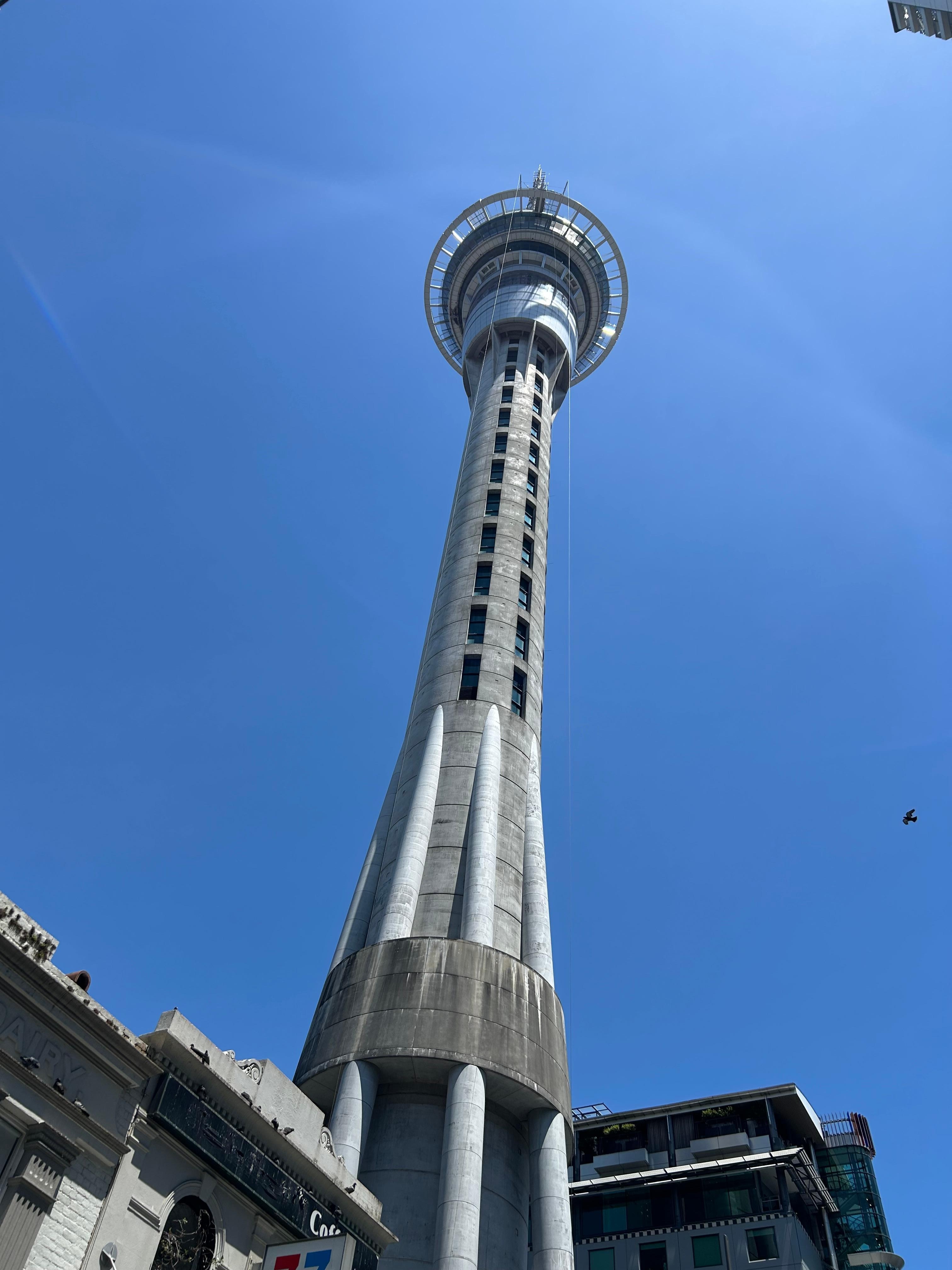 Sky Tower; 2 minute walk away.
