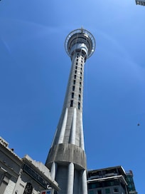 Sky Tower; 2 minute walk away.
