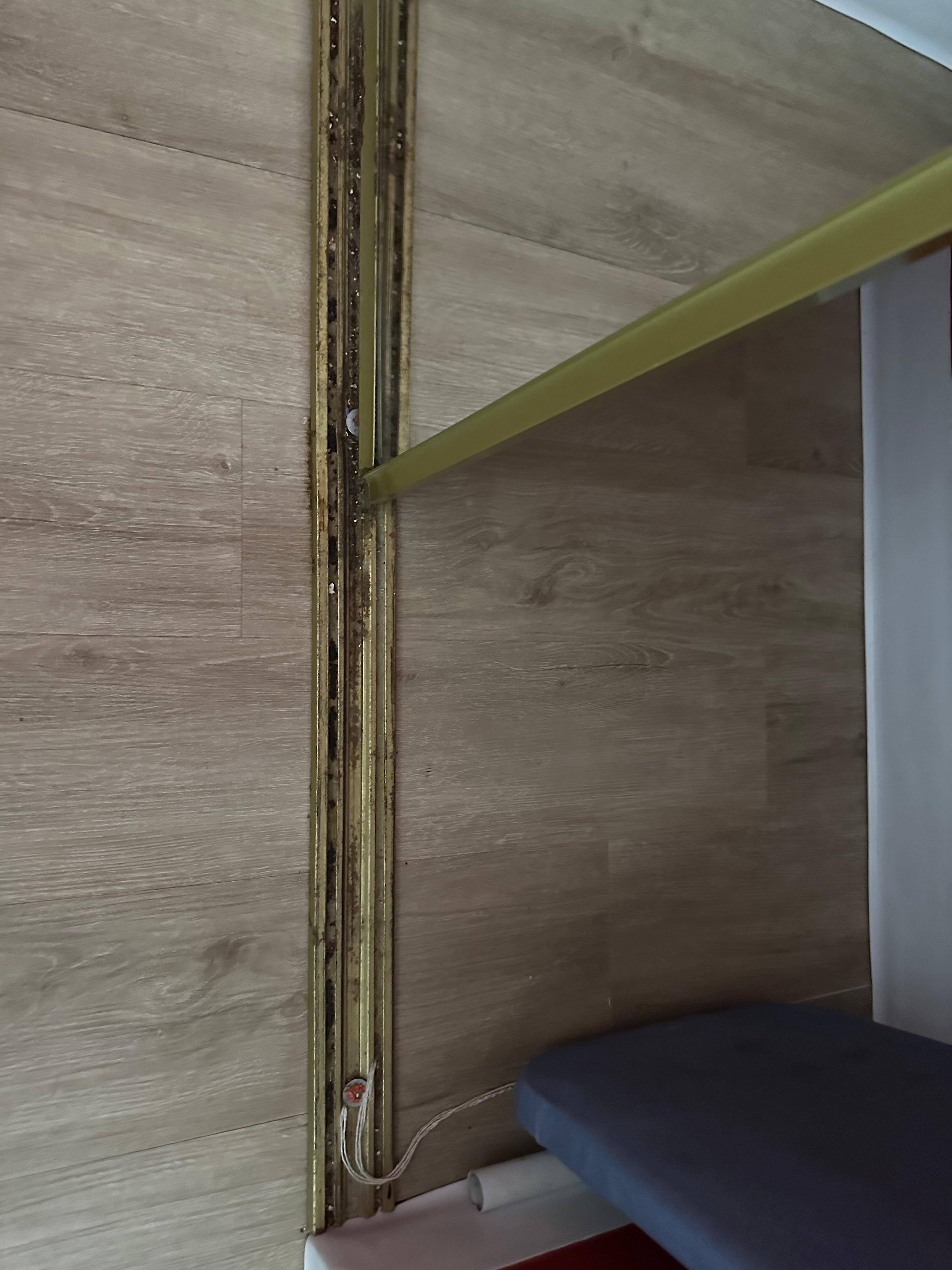 Only one mirror on the closet. The track looked like there was blood on it. 