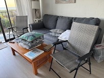 Bought lawn chairs to sit on. Couch was old and uncomfortable.