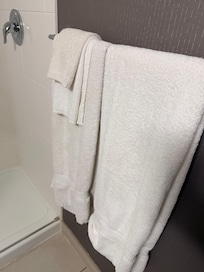 Grey tinge towels.