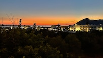 Plakias at sunset from the apartment
