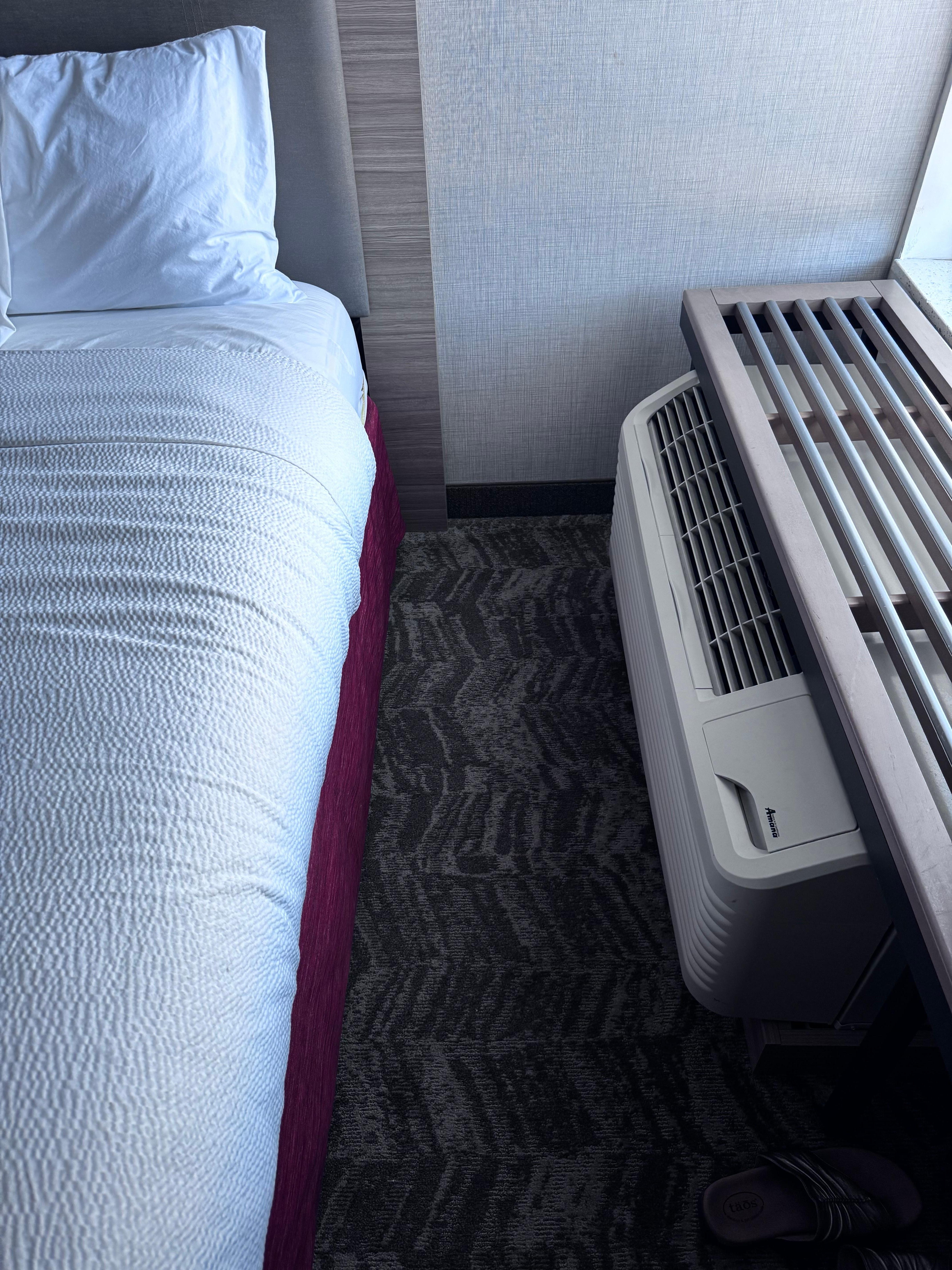 Suite was nice except we could not use the AC. Unit was next to the bed and blasted air directly onto the bed, can’t change the direction of the air. Luckily the window opened. We still didn’t use that side of the bed. We used the trundle bed instea.