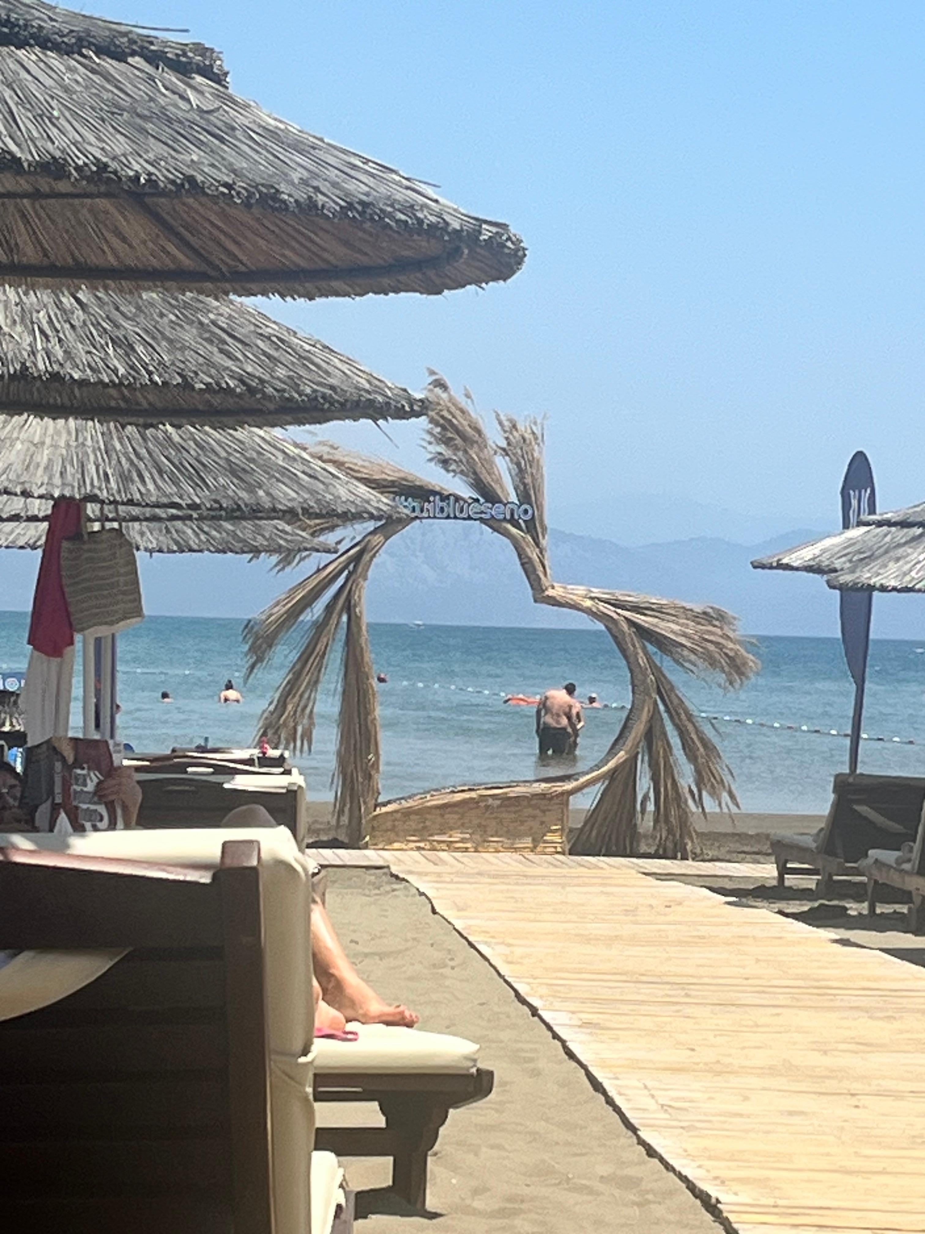 Private Beach includes lots of food huts and bar. Also pool here too