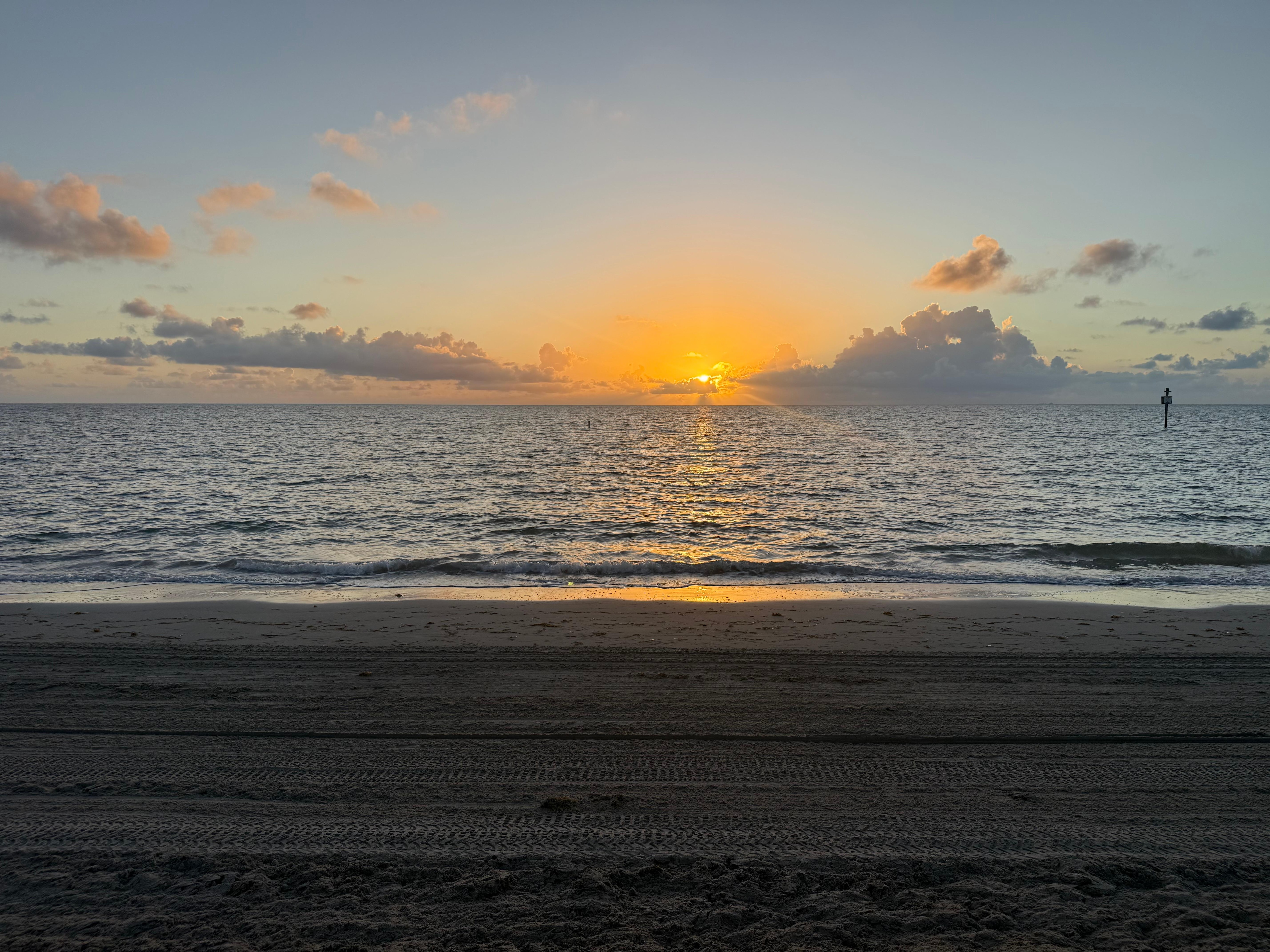 Sunrise from the hotel’s private beach five minutes walk