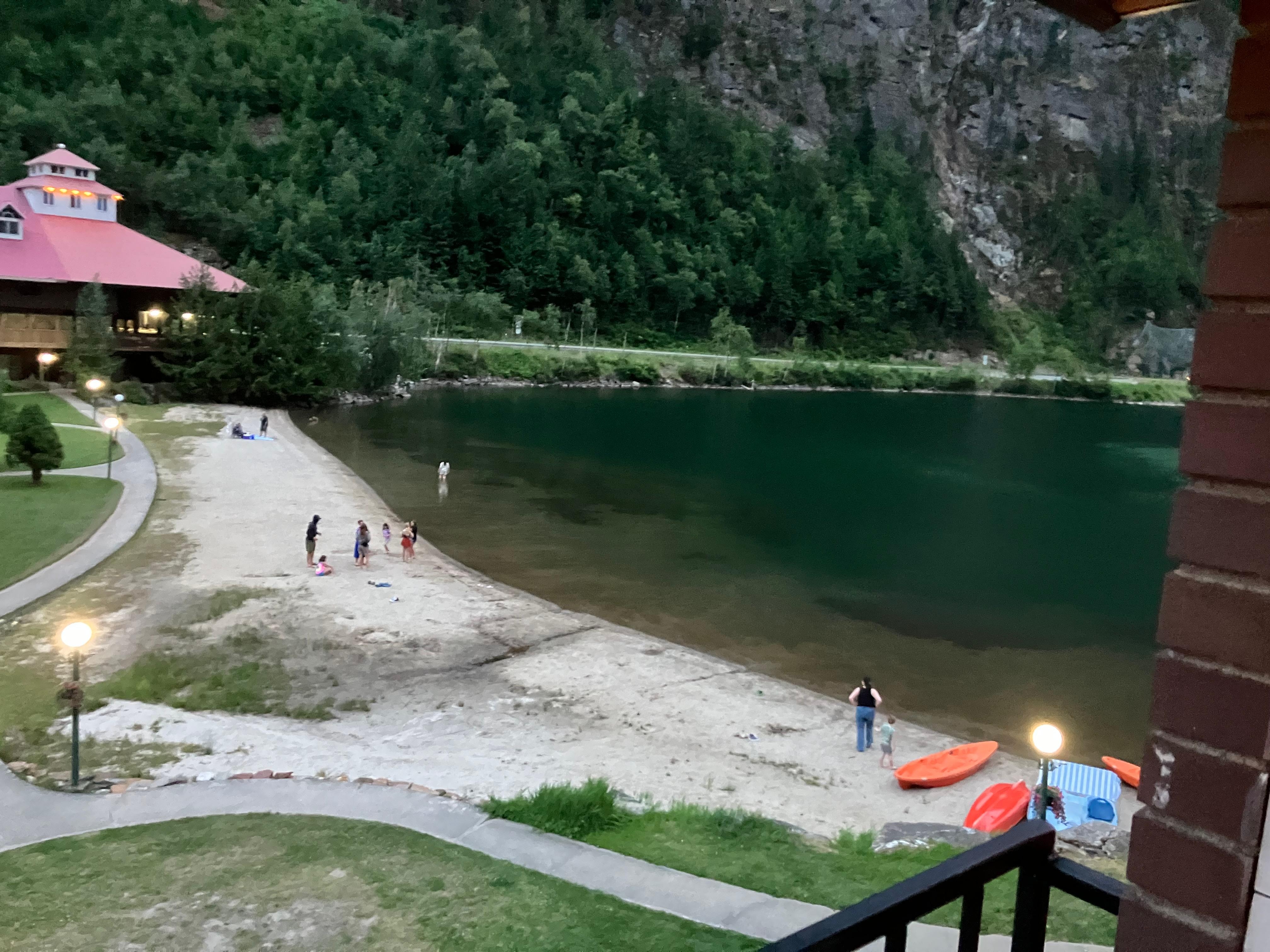View from our balcony of the beach.