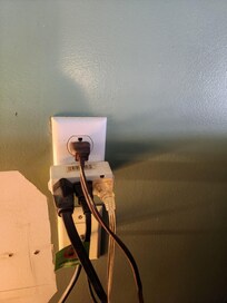 Tv, frig, light plugged into outlet