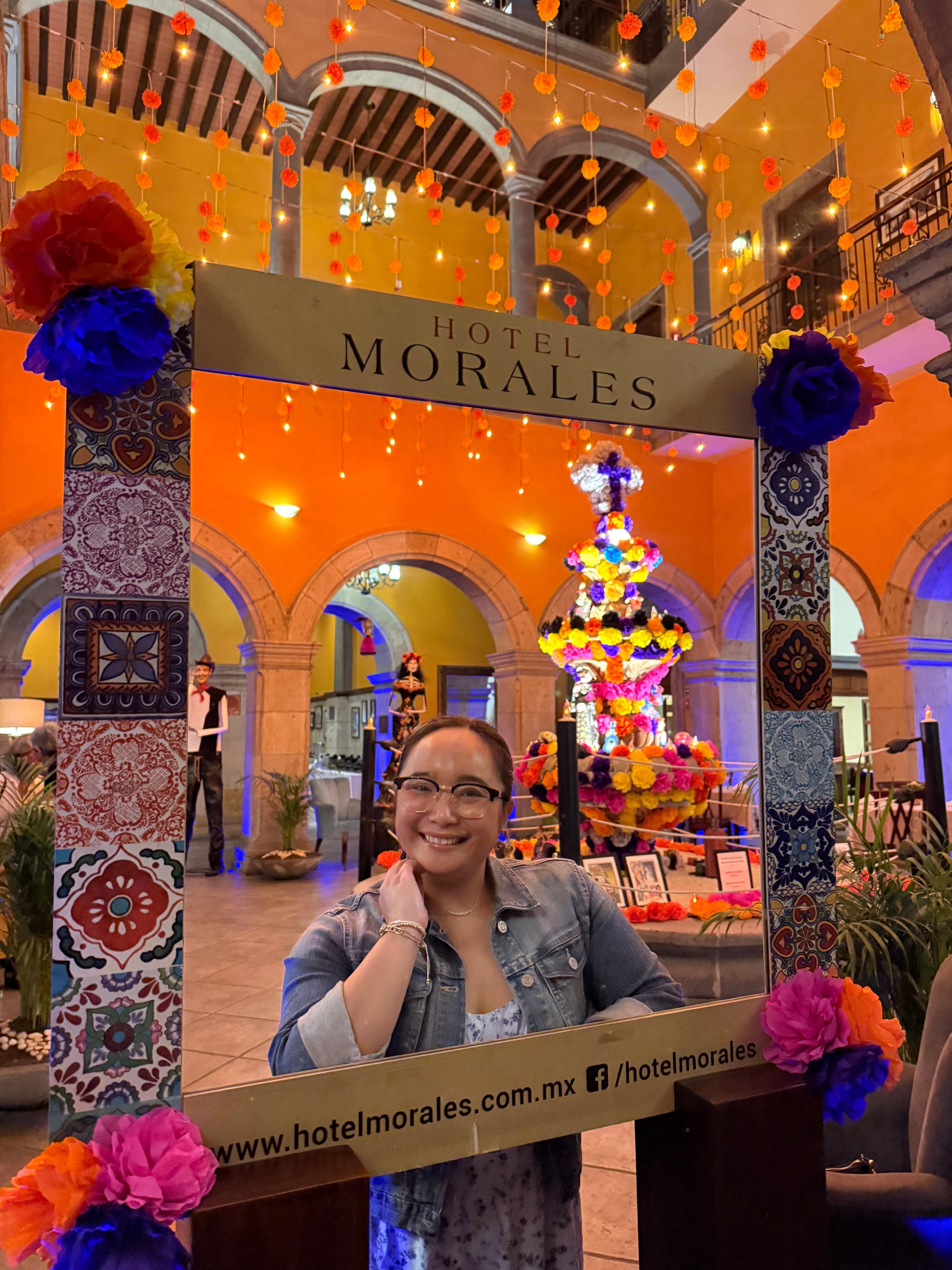 Main courtyard decorations for Día de Los Muertos