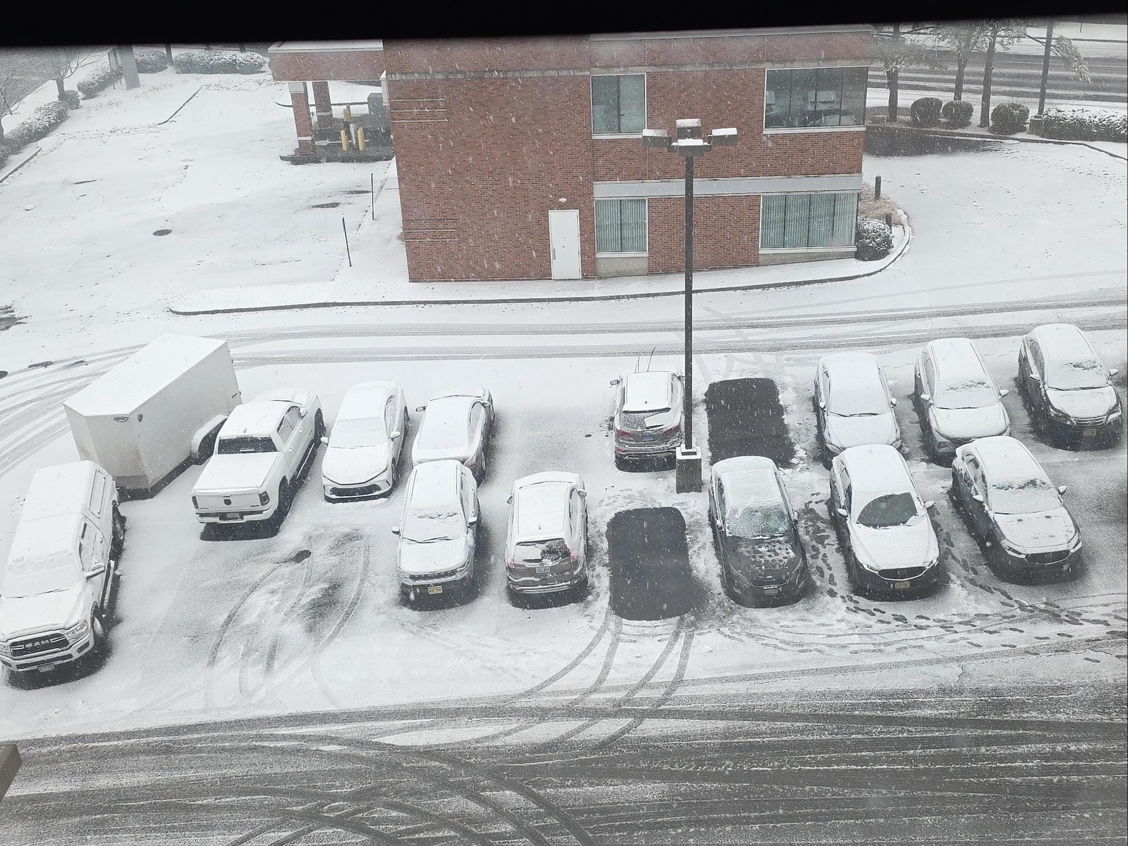 I was cozy on snowy day.  But no microwave!