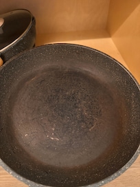 All pots and pans scratched and very poorly kept up