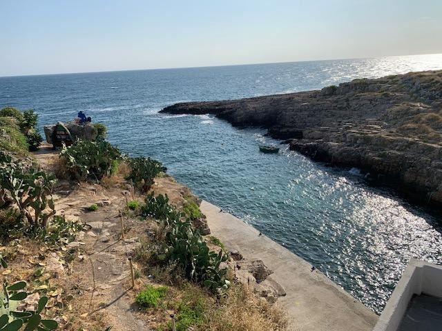 The view from our apartment. We swam in that cove.