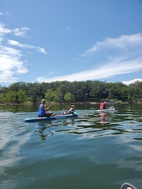 Paddleboarding on the lake
