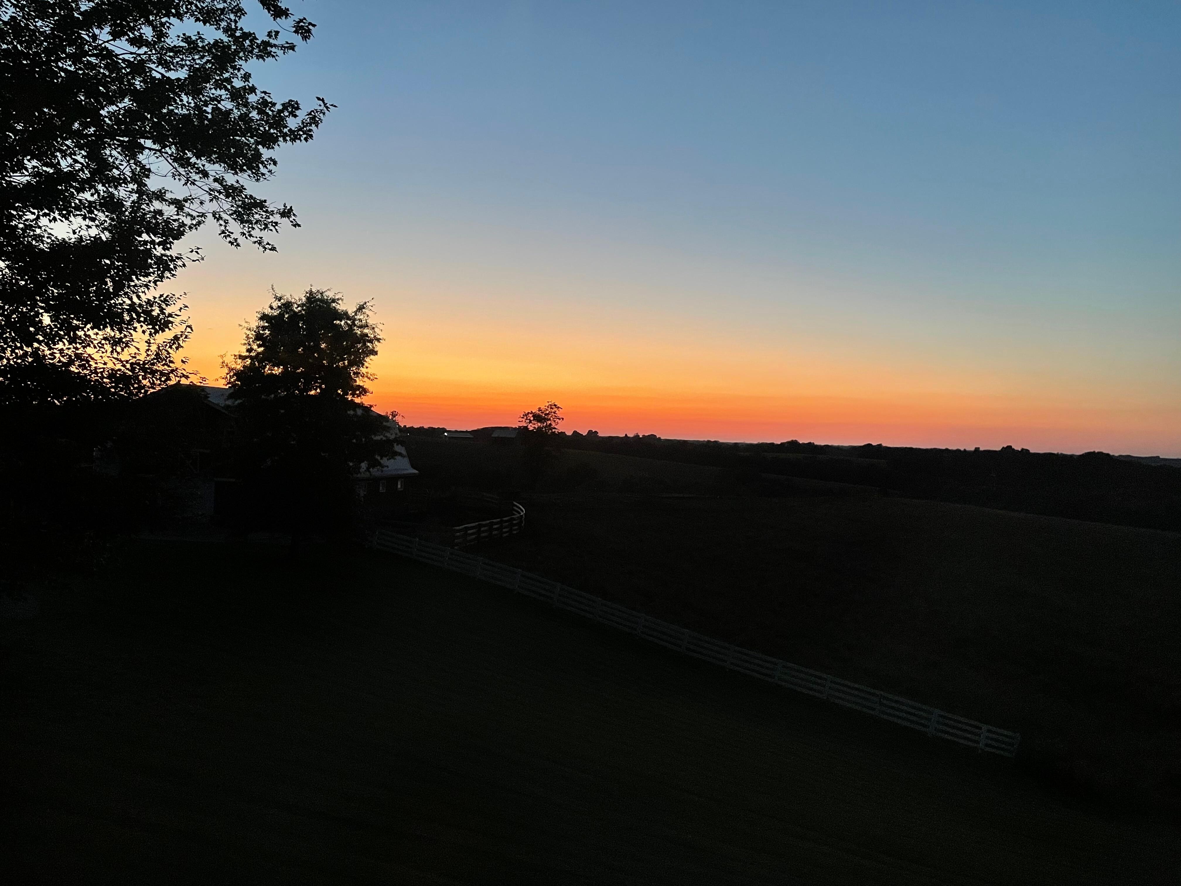 Beautiful sunset view from master bedroom. 
