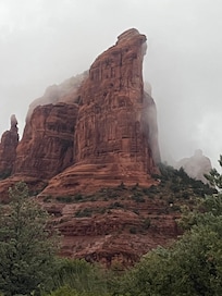 Steady rain our first day. This is the view from the front of the house.