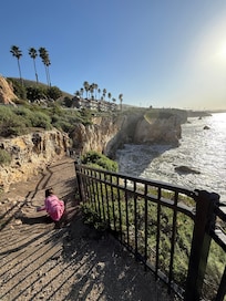 Right outside the pool