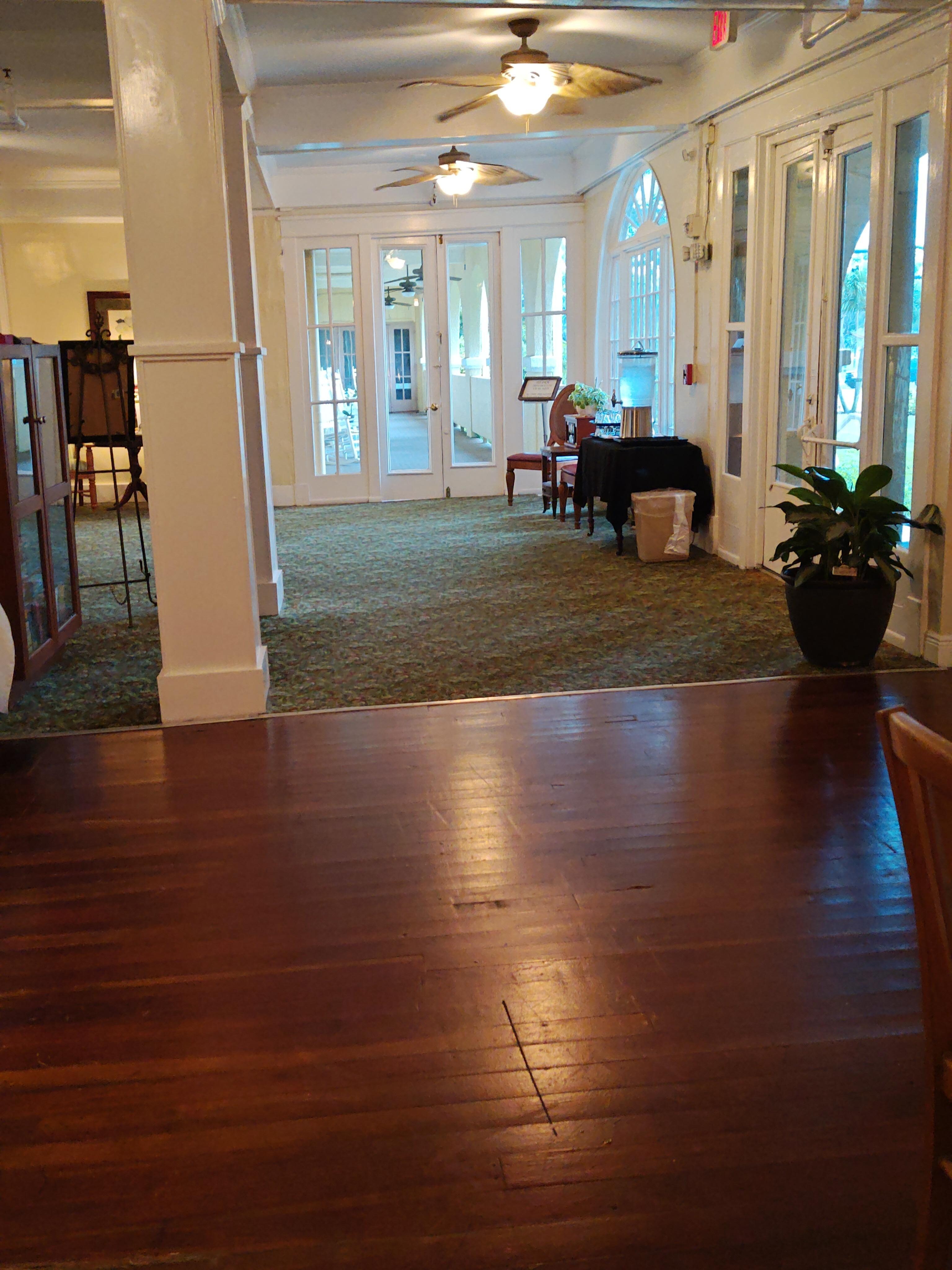 Lobby.  Wood floors!  Hardly a creak!
