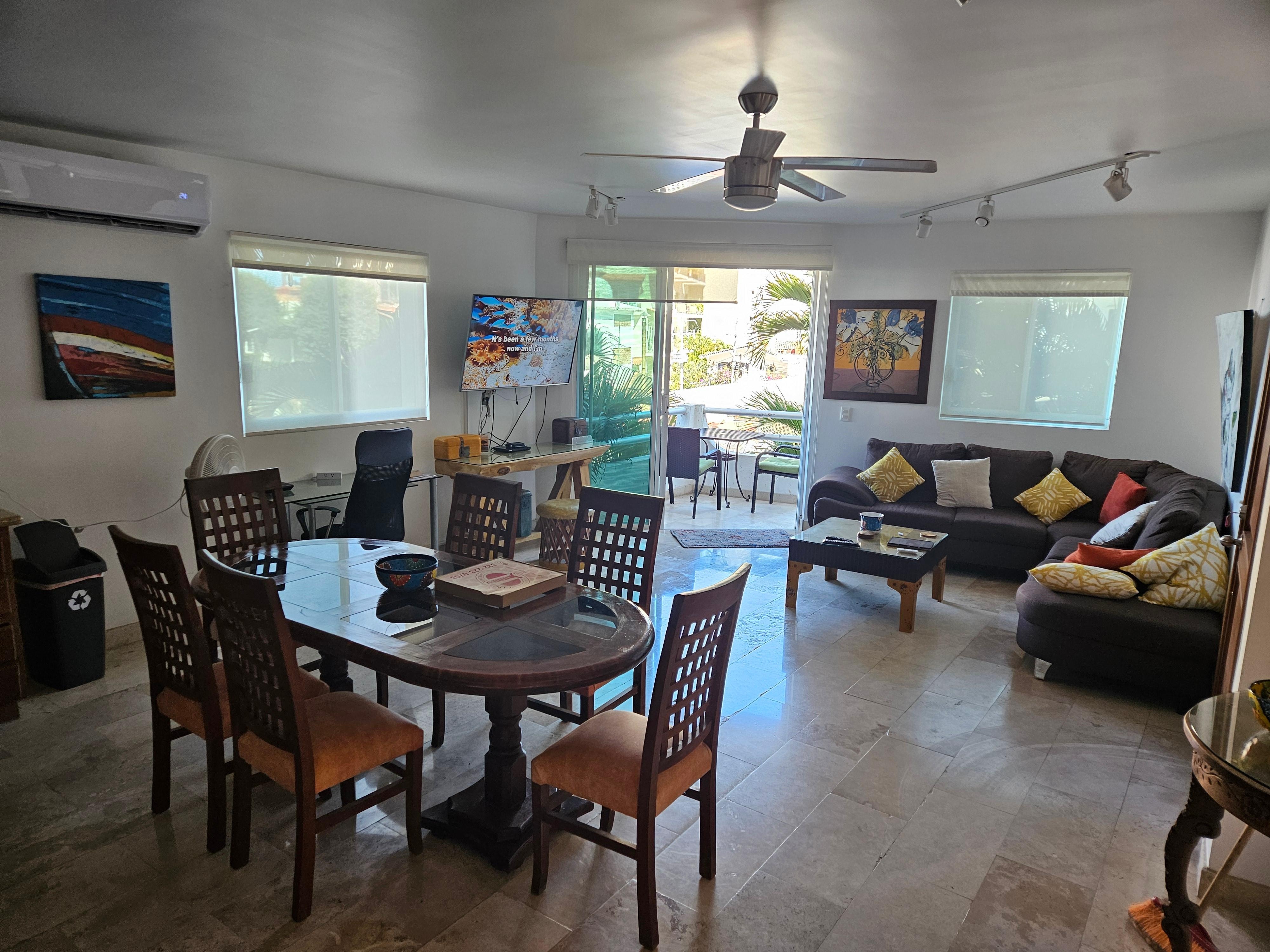 Nice living room with small balcony